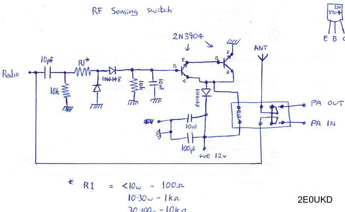 Schematic of RF sensing switch circuit.