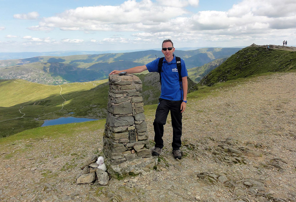 John, M0UKD on the SOTA summit of Helvellyn in the lake district.